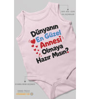 Anneye Özel Sıfır Kollu Bebek Zıbını %100 Pamuk