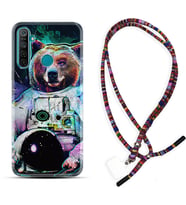 Realme 5i 5 Pro 6i 7 Pro 8 Kılıf Boyun Asklı Rasta Silikon Astronot Panda 1755