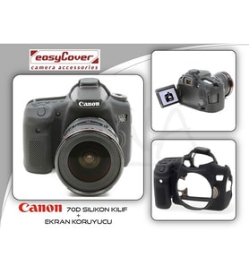 EasyCover Canon 70D Silikon Kılıf ECC70DB (Siyah)