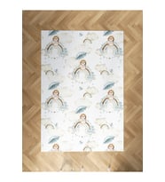 MEKTA HOME BEBEK VE ÇOCUK ODASI Soft Gökkuşağı Tavşan Desenli Halı