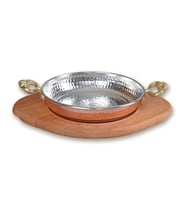 Bakır Sahan ve Ahşap Altlık 20 cm