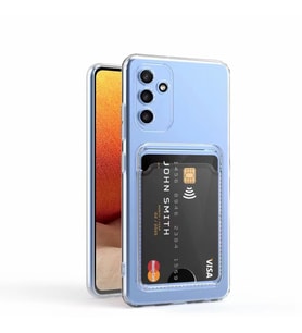 Samsung Galaxy A34 Uyumlu Kılıf Kartlıklı Şeffaf Zore Setra Clear Silikon Kapak (Renksiz)