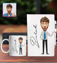 Kişiye Özel Karikatür Tasarım Defter Kalem Kupa Hediye Seti 96208