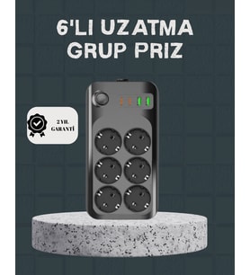 Termal Akım Korumalı 6 lı Uzatma Priz Usb Type-c Hızlı Şarj 2500w