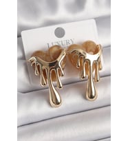 Pirinç Gold Renk Krem Sedefli Akan Kalp Model Kadın Küpe (Karışık)