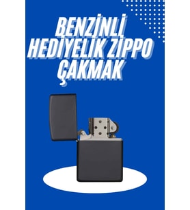 Doldurulabilir Siyah Benzinli Çakmak Metalik