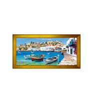 Manzara Temalı Kanvas Tablo 50 x 70 cm Gold Çerçeve