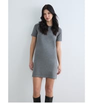 LCW Comfort Antrasit Taşlı Mini Triko Elbise