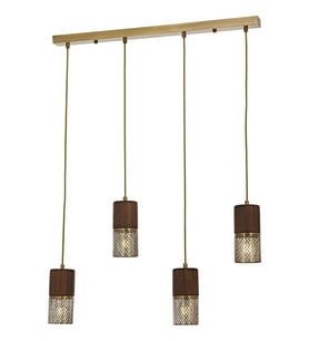 AVONNI AV-60265-4EY Eskitme Kaplama Modern Avize E27 Metal Ahşap 80x9cm