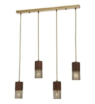 AVONNI AV-60265-4EY Eskitme Kaplama Modern Avize E27 Metal Ahşap 80x9cm