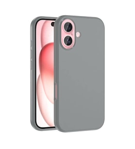 iPhone 16 Plus Kılıf Magsafe Şarj Özellikli Sıvı Teknolojili Silinebilir İçi Kadife Silikon Kapak (Titanyum Mat)