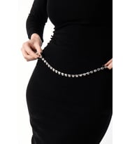 QL ACCESSORY Taşlı Kemer (Koyu Krem)