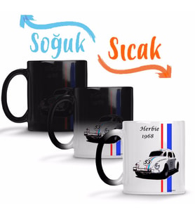 Herbie 1968 Araba Sihirli Kupa Bardak Porselen
