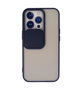 Apple İphone 13 Pro Kılıf Palm Buzlu Kamera Sürgülü Silikon - Lacivert