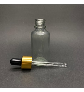 50ml Şeffaf, Cam Şişe, 12 adet, Cam Damlalıklı, Ecza şişesi, Propolis şişesi, Gold Kapak Siyah Emzik