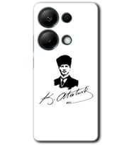 Redmi Note 13 Pro 4G Kılıf HD Desen Baskılı Kılıf - Kemal Atatürk İmza