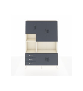 Arges Gardrop 9 Raflı 3 Çekmeceli 5 Kapaklı 132x30x195 Aytaşı-Antrasit