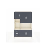 Arges Gardrop 9 Raflı 3 Çekmeceli 5 Kapaklı 132x30x195 Aytaşı-Antrasit
