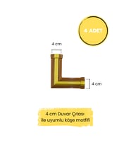 Dekoratif Polimer 4 cm Duvar Çıtası Uyumlu Köşe Motifi (Kahverengi)