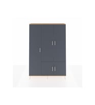 Arges Gardrop 7 Raflı 5 Kapaklı Tek Askılı 132x30x195 Çam-Antrasit