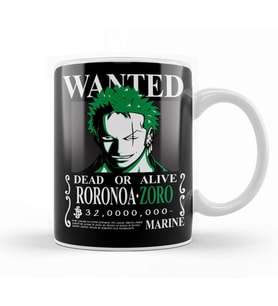 Sudadera Wanted Zoro One Piece Anime Mujer Hombre Kupa Bardak Porselen