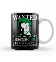 Sudadera Wanted Zoro One Piece Anime Mujer Hombre Kupa Bardak Porselen