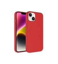 Apple iPhone 14 Plus Uyumlu Kılıf M-safe Wireless Şarj Özellikli Pastel Renk Silikon Zore Plas Kapak (Kırmızı)