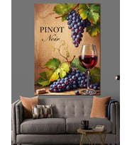 Pinot Noir Şarap Posteri Dekoratif Kanvas - Mdf Ahşap Tablo