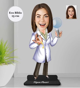 Kişiye Özel Cildiye Doktoru Kadın Ahşap Eco Biblo -1