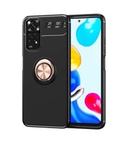 Coverzone Xiaomi Redmi Note 11 ?le Uyumlu K?l?f Ravel Y�z�k Tutma Aparat? Tak?l? Stand Olabilen Silikon Siyah-Rosegold