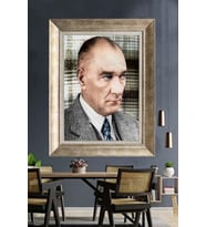 Gümüş Çerçeveli Atatürk Tablo ds77