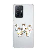 Xiaomi Mi 11T - 11T Pro Uyumlu Tatlı Kediler Tasarımlı Şeffaf Telefon Kılıfı