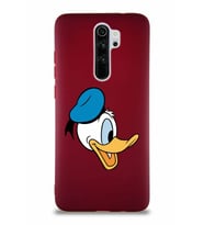 Xiaomi Redmi Note 8 Pro Soft Premier Kapak Donald Duck-F Tasarımlı Silikon Kılıf - Mürdüm (Şeffaf)
