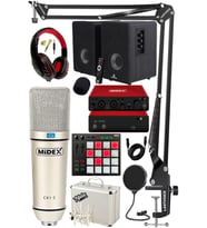 Midex Referans Paket-4 Maxword Monitör Ses Kartı CX1 Mikrofon Pad Controller