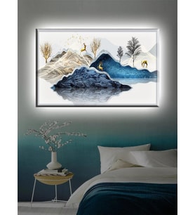 Led Işıklı Modern Dekoratif  Kanvas