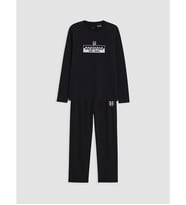 LC WAIKIKI Siyah Regular Fit Beşiktaş Baskılı Erkek Pijama Takım