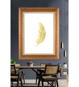 Altın Varaklı  Çerçeveli Paspartulu Tablo ndd692 (Gold)
