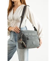 Givenza  Postacı Çanta Çok Cepli Çapraz Askılı Yağmura Dayanıklı Kumaş (Gri-Gri-Gri)