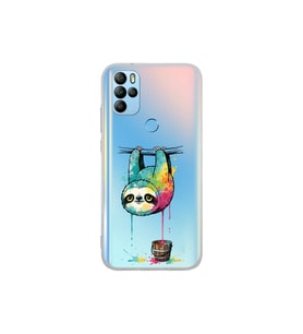 General Mobile GM 21 Pro ile Uyumlu Splash Tembel Hayvan Tasarımlı Şeffaf Silikon Kılıf