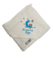 İsimli Kundak Havlusu Ayıcık Temalı (Ekru)