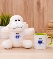 Kişiye Özel İkizler Burcuna Hediye Peluş Koyun ve Yeşil Kupa