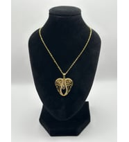 Arnes Jewelry Çelik Zirkon Taşlı Melek Kanadı Kalpli Gold - Silver (Gold)