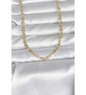CM 14K Gold Renk Lazer Kesim Zincirli Model 60 cm Kadın Kolye 5886 - LOHO5500-1206