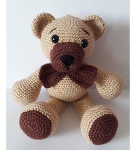 Tombik Papyonlu Ayıcık Amigurumi Organik Oyuncak