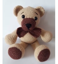 Tombik Papyonlu Ayıcık Amigurumi Organik Oyuncak