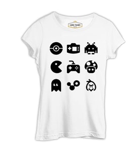 Oyun Logo - 90's Beyaz Kadın Tshirt