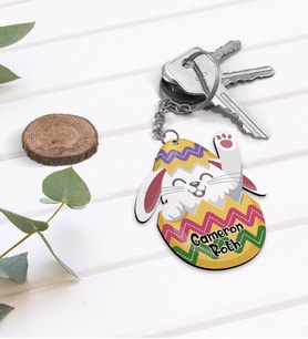 BK Gift Kişiye Özel Paskalya Bayramı Ahşap Anahtarlık-3