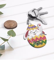BK Gift Kişiye Özel Paskalya Bayramı Ahşap Anahtarlık-3