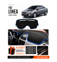 e-biz FIAT LİNEA URBAN (2015-2021) Uyumlu Torpido Örtüsü, Torpido Kılıfı - Siyah-Mavi - FI014