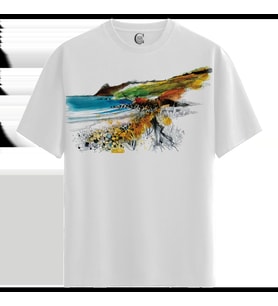 Coastal Vibes - %100 Pamuklu Kadın Beyaz Tişört - Premium Quality (Siyah - Beyaz)